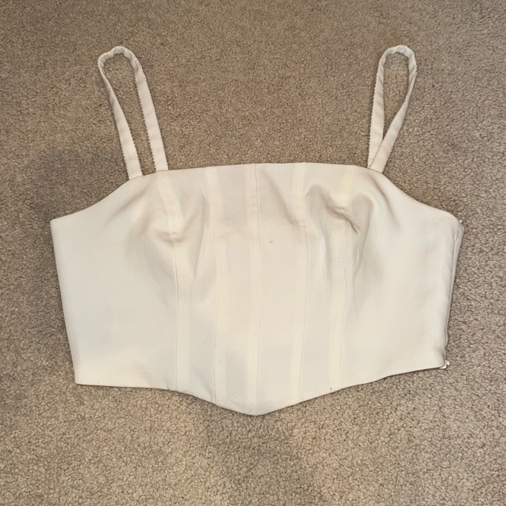 White Women’s Corset Style Crop Top